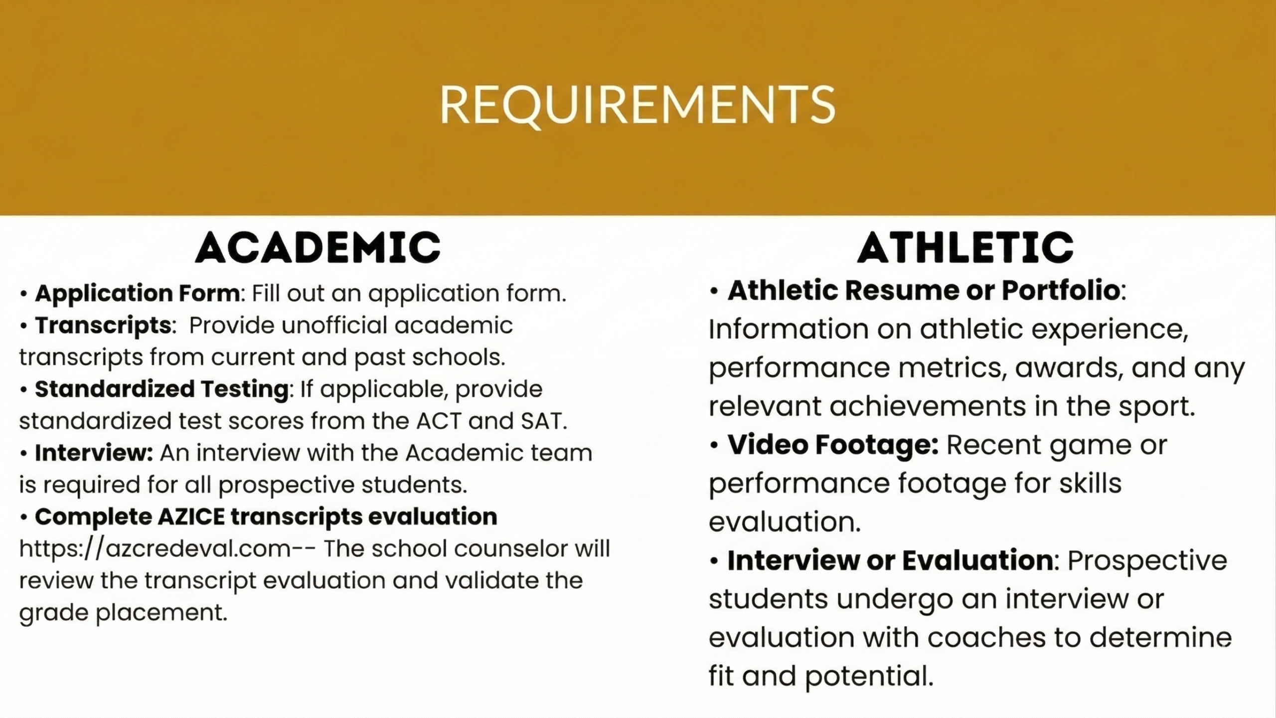 RPS Academies Admissions Requirements